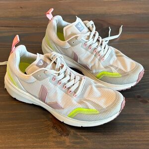 Veja Women's Sneakers - White, Pink, Neon Yellow